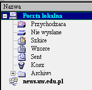 Wygląd ramki z folderami